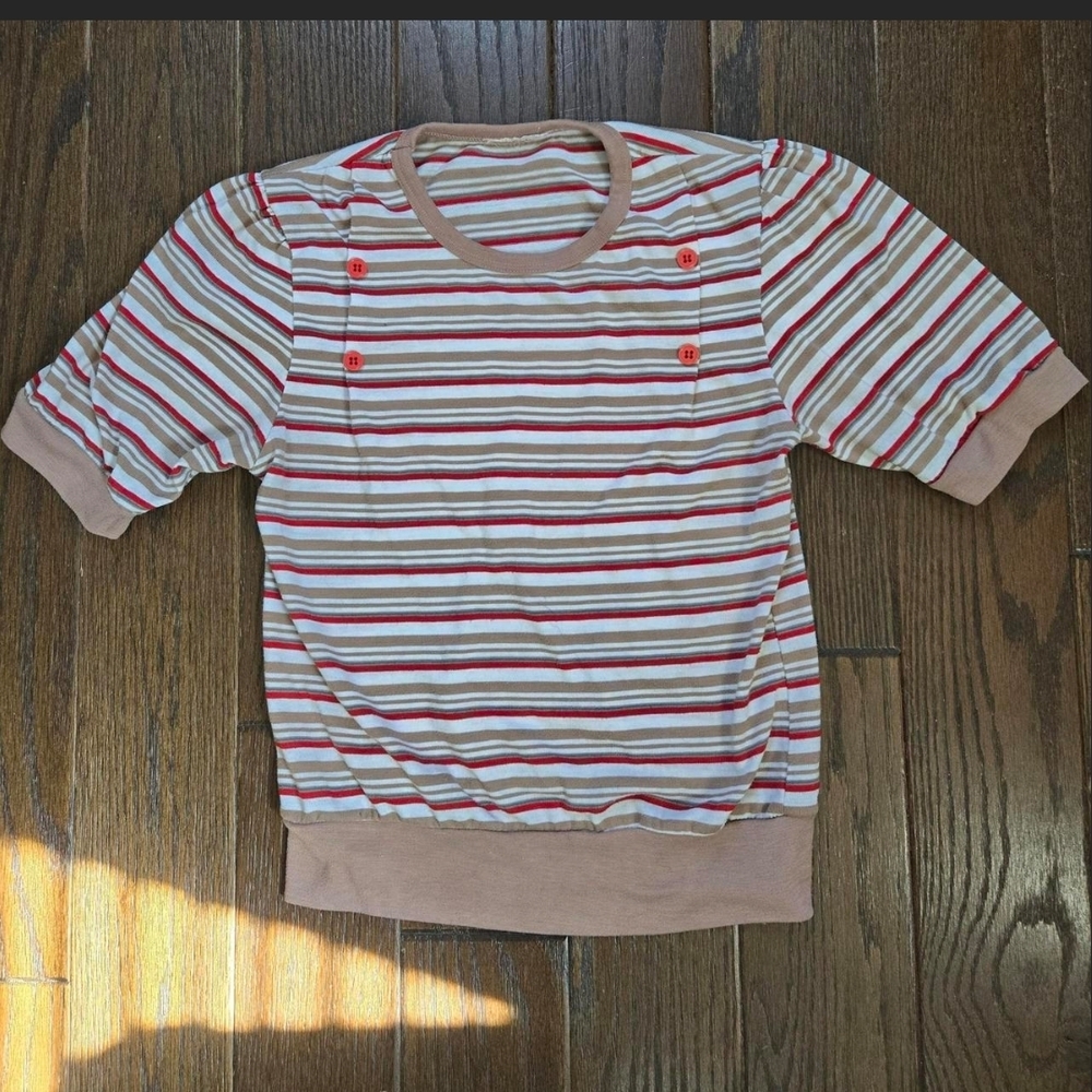Striped Shirt with Button Accents